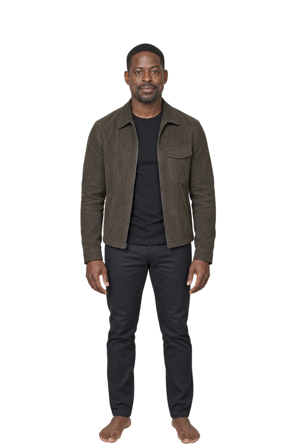 Sterling K. Brown full-body height-comparison figure